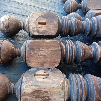 8 matching Victorian newel posts