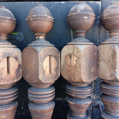 8 matching Victorian newel posts