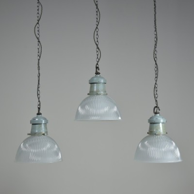 Holophane Prismatic Pendant Lights X3