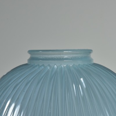Pair Turquiose Holophane  Pendant Lights