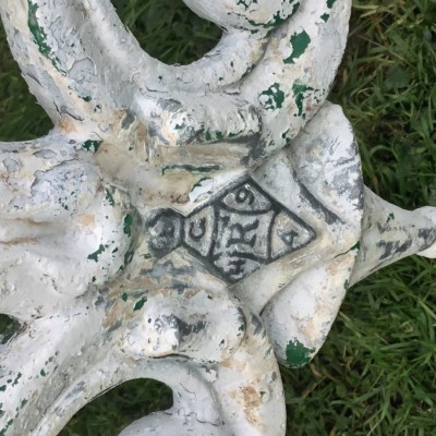 Antique Cast Iron 19th Century Garden Bench - Winged Dragon Design - Registration Stamp UK 1863 