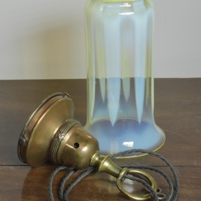 Antique Vaseline Shade Pendant Light
