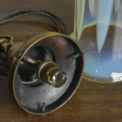 Antique Vaseline Shade Pendant Light