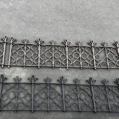 Heavy duty hand forged 80 running foot of decorative Victorian wrought iron railings 