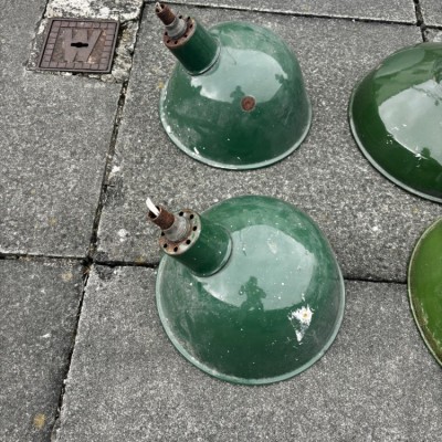 Various sized 1930’s enamel light shades