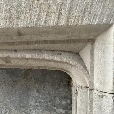 Antique English Gothic Stone Fireplace Surround