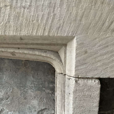 Antique English Gothic Stone Fireplace Surround