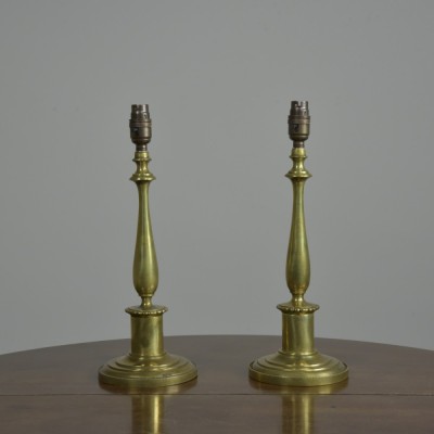 Pair Baluster  Brass Lamps
