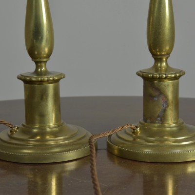 Pair Baluster  Brass Lamps