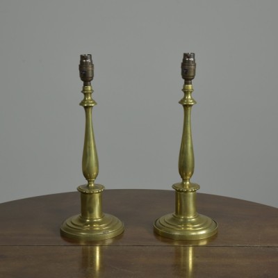 Pair Baluster  Brass Lamps