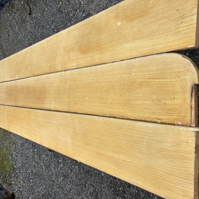 RECLAIMED MID VICTORIAN PINE CHURCH PEW SEATING/PANEL BOARD