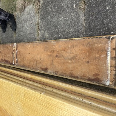 RECLAIMED MID VICTORIAN PINE CHURCH PEW SEATING/PANEL BOARD