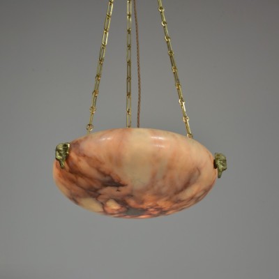 Alabaster Plafonnier Rams Mask Mounts