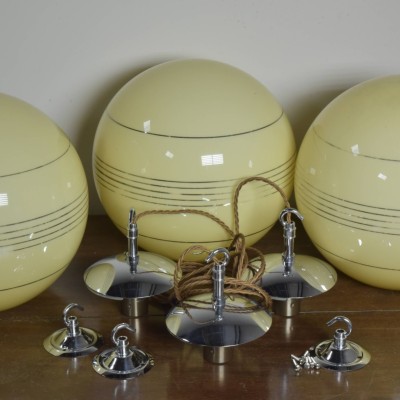 Art Deco Butterscotch Globe Lights