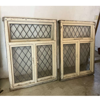 Casement windows with leaded lights.