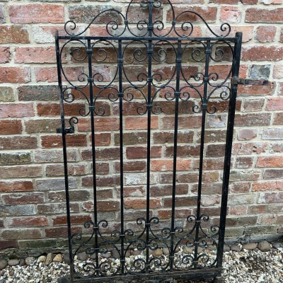 Wrought Iron Gate.  Edwardian.  Blacksmith Made.  No Welding.  33”x 59” CHEAP to clear!