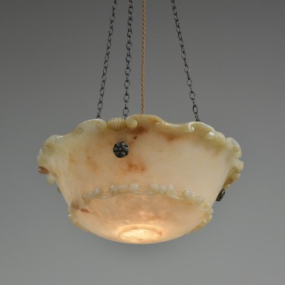 Scroll & Shell Alabaster Plafonnier