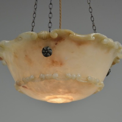 Scroll & Shell Alabaster Plafonnier