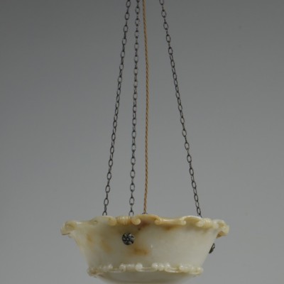 Scroll & Shell Alabaster Plafonnier
