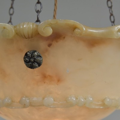 Scroll & Shell Alabaster Plafonnier