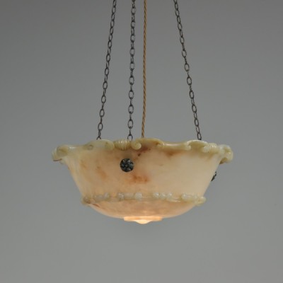 Scroll & Shell Alabaster Plafonnier