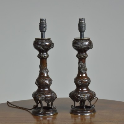 Japanese Bronze Lamps