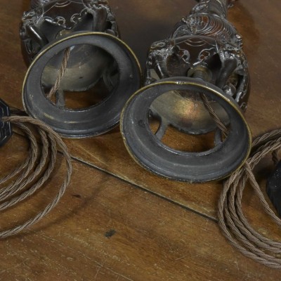 Japanese Bronze Lamps