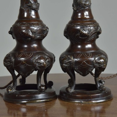 Japanese Bronze Lamps