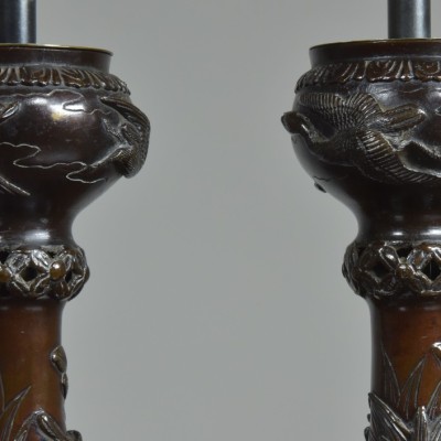 Japanese Bronze Lamps