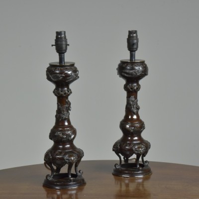 Japanese Bronze Lamps