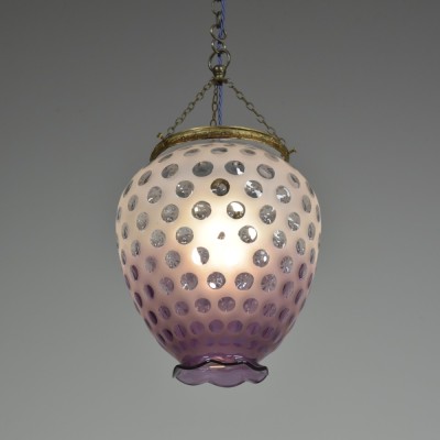 Dimpled Violet Glass Lantern