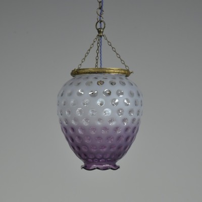 Dimpled Violet Glass Lantern