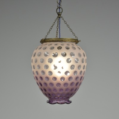 Dimpled Violet Glass Lantern