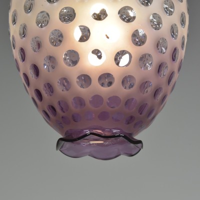 Dimpled Violet Glass Lantern