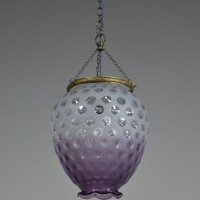 Dimpled Violet Glass Lantern