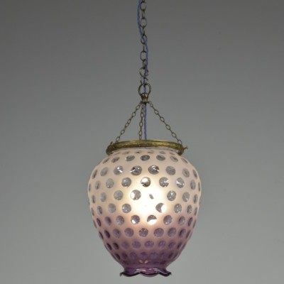 Dimpled Violet Glass Lantern