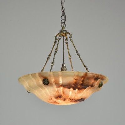 Fluted Alabaster Plafonnier