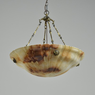 Fluted Alabaster Plafonnier