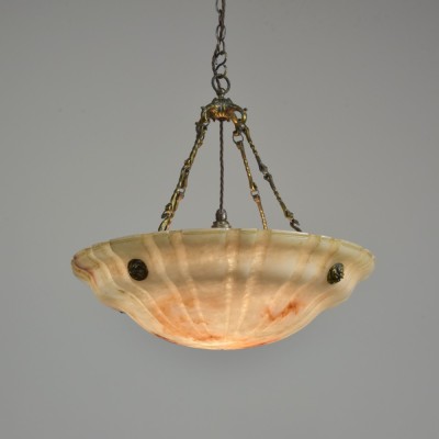 Fluted Alabaster Plafonnier