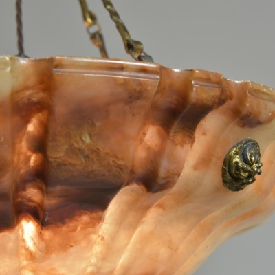 Fluted Alabaster Plafonnier