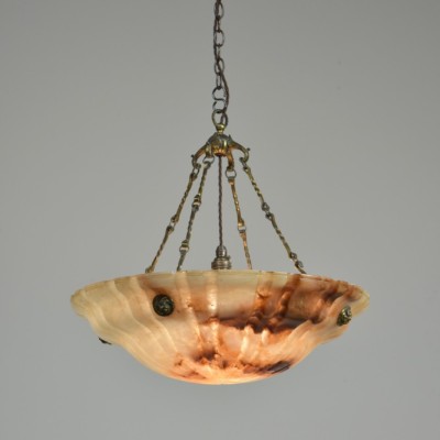 Fluted Alabaster Plafonnier