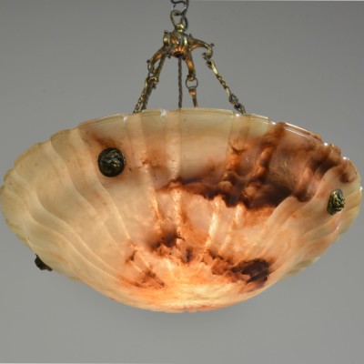 Fluted Alabaster Plafonnier