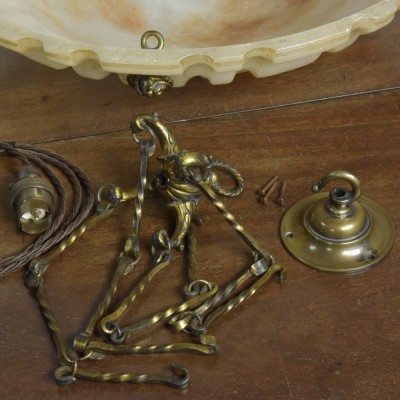 Fluted Alabaster Plafonnier