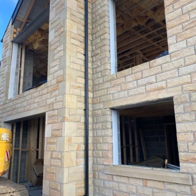 New 140mm Pitched Face Walling Stone