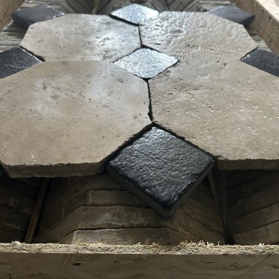 Reclaimed limestone octagonal flooring 