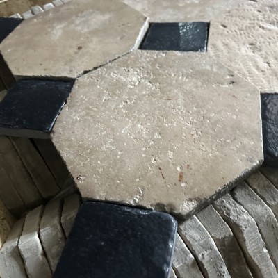 Reclaimed limestone octagonal flooring 