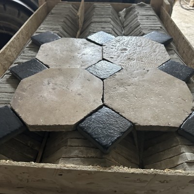 Reclaimed limestone octagonal flooring 