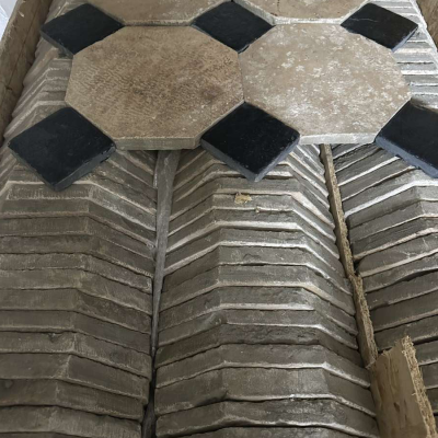 Reclaimed limestone octagonal flooring 