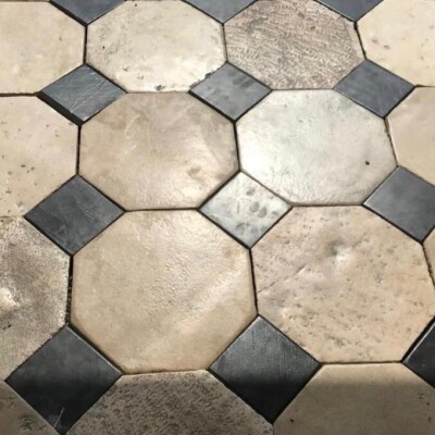 Reclaimed limestone octagonal flooring 