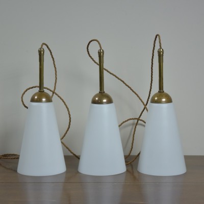 Conical Opal Pendant  Lights - Stemmed 